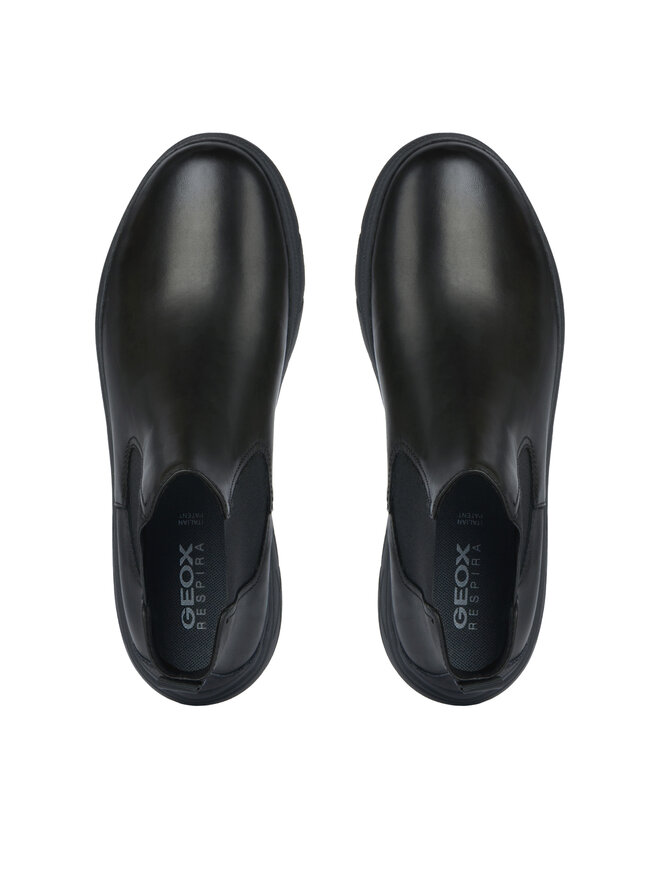 Geox Kotníková obuv s elastickým prvkem Geox U Portello U36E1A 00043 C9999 Černá
