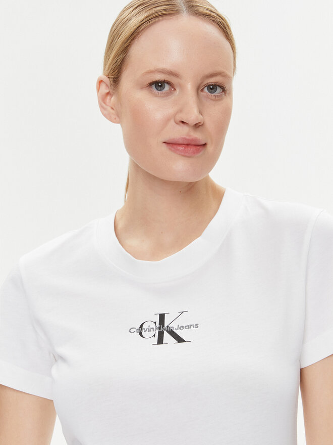 Calvin Klein Jeans Calvin Klein Jeans T-Shirt Monologo J20J222564 Weiß Slim Fit
