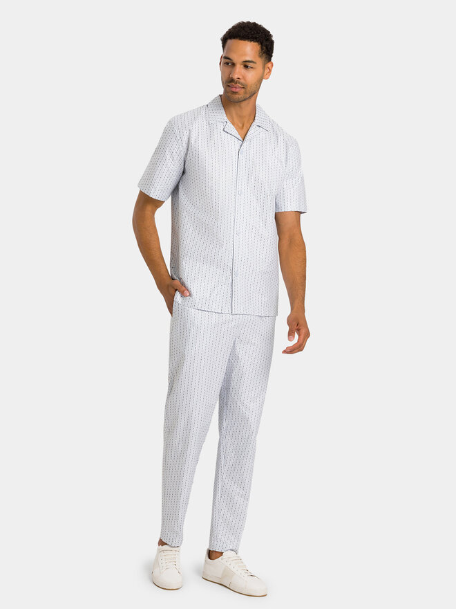 Hanro Hanro Πιτζάμα 75766 Λευκό Regular Fit