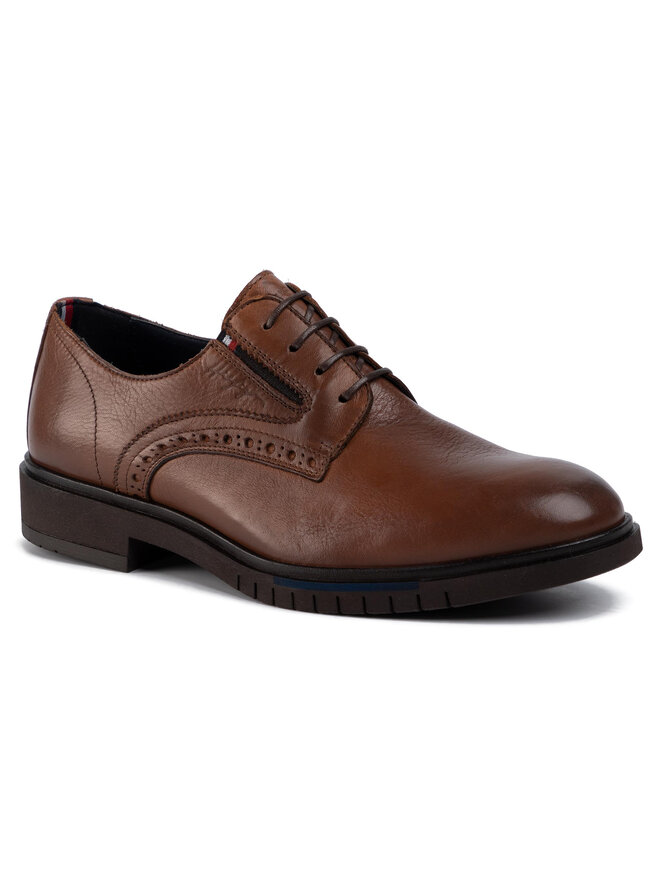 Tommy Hilfiger Κλειστά παπούτσια Tommy Hilfiger Th Advance Brogue Shoe FM0FM02443 Καφέ
