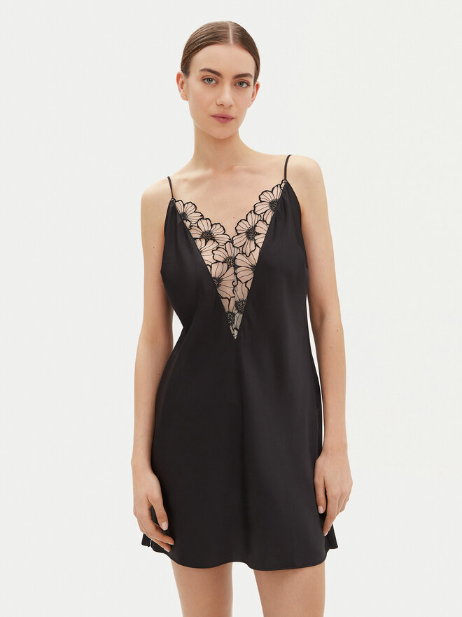 Chantelle Chantelle Nachthemd Pulp Lush C22TW5 Schwarz Regular Fit