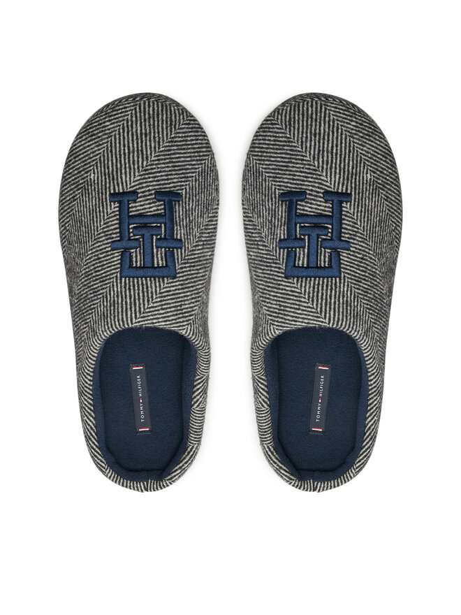 Tommy Hilfiger Copati Tommy Hilfiger Embroi Herringbone House Shoe FM0FM05539 Črna