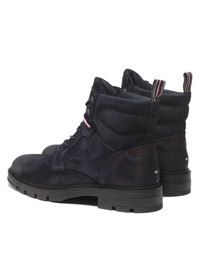 Tommy Hilfiger Stiefel Tommy Hilfiger Elevated Padded Suede Boot FM0FM03778 Dunkelblau