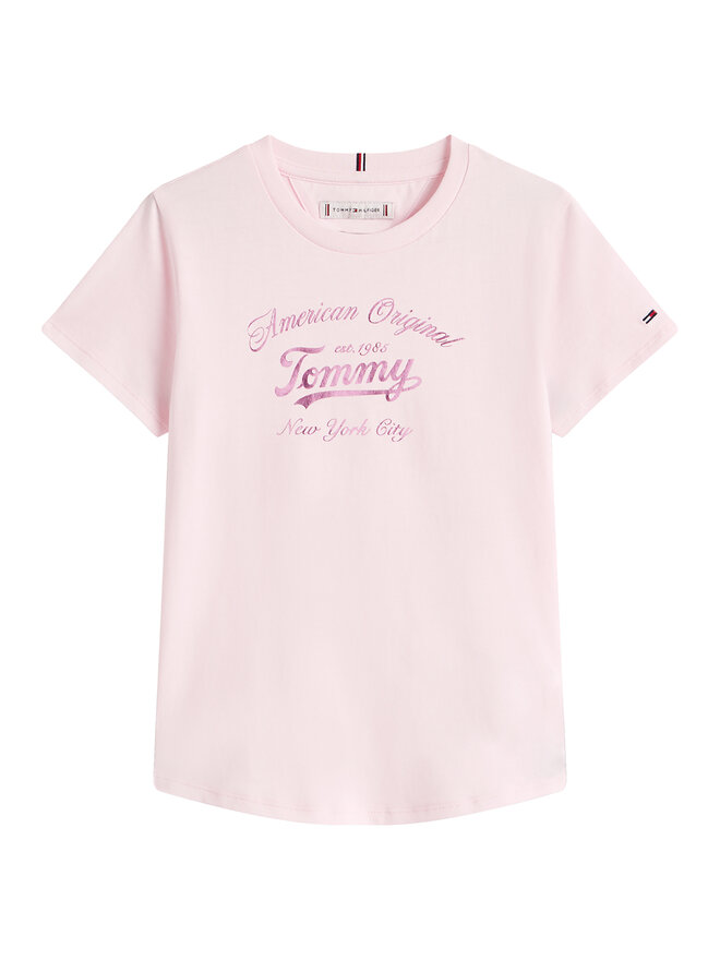 Tommy Hilfiger Tommy Hilfiger Marškinėliai Script KG0KG08636 Rožinė Regular Fit