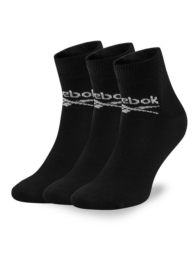 Reebok Set di 3 paia di calzini lunghi unisex Reebok R0429-SS24 (3-pack) Nero