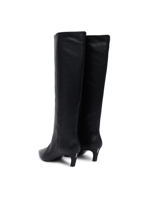 Calvin Klein Csizma Calvin Klein Ess Kitten Heel Long Boots HW0HW02690 Fekete
