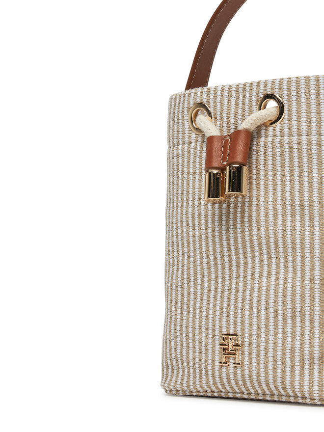 Tommy Hilfiger Bolso Tommy Hilfiger Th Premium Beach Le Bucket AW0AW17215 Beis
