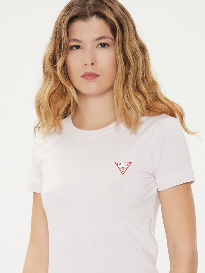 Guess Guess Póló W2YI44 J1314 Rózsaszín Slim Fit