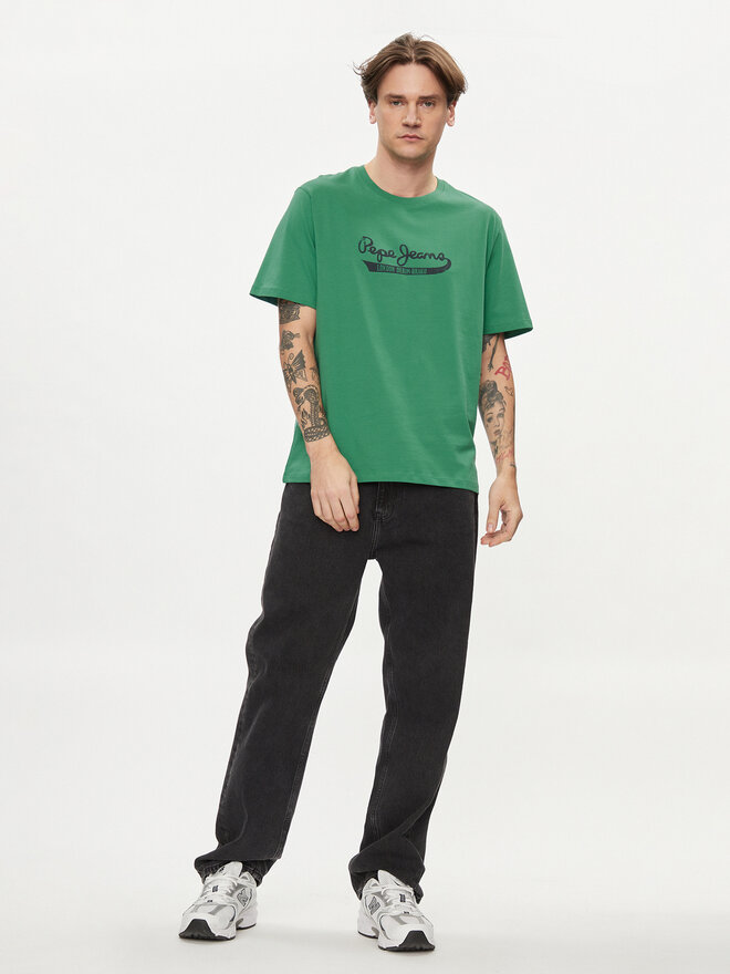 Pepe Jeans Pepe Jeans Marškinėliai Claude PM509390 Žalia Regular Fit