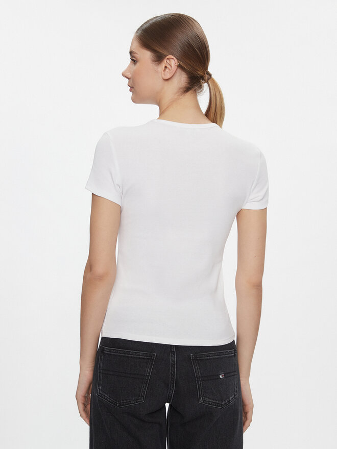 Tommy Jeans Tommy Jeans Marškinėliai Essential DW0DW17383 Balta Slim Fit