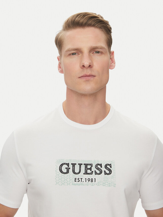 Guess Guess Camiseta M5GI19 J1314 Blanco Slim Fit