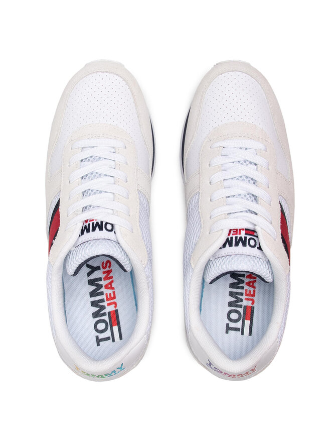 Tommy Jeans Laisvalaikio batai Tommy Jeans Flatform Runner EN0EN01357 Balta