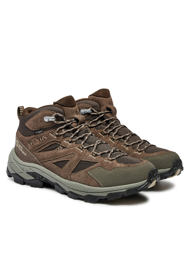 Jack Wolfskin Trekkingi Jack Wolfskin Vojo Tour Texapore Mid M A62072 Brązowy