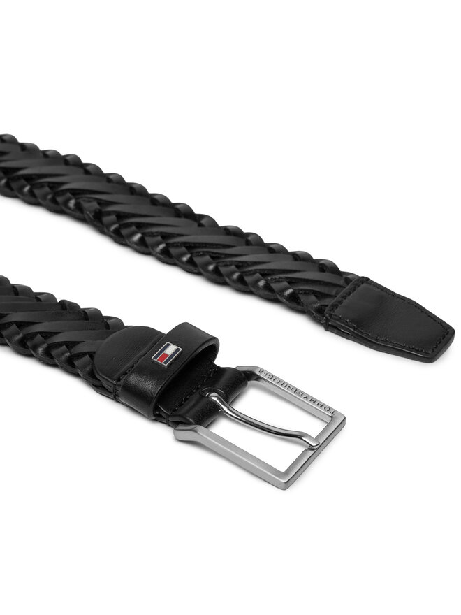 Tommy Hilfiger Férfi öv Tommy Hilfiger Oliver 3.0 Leather Braid Dc AM0AM12068 Fekete