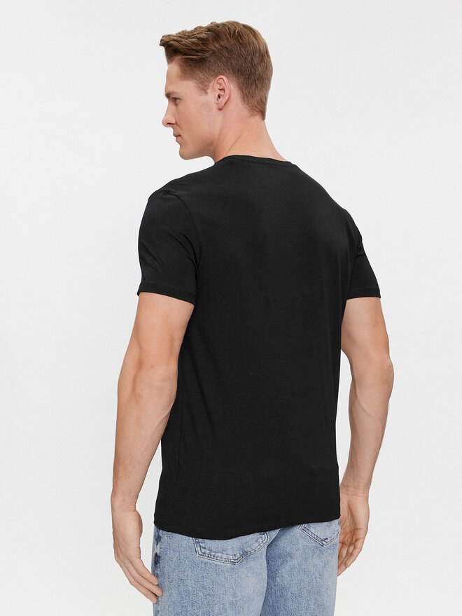Guess Guess Marškinėliai Caleb U97M00 KCD31 Juoda Slim Fit
