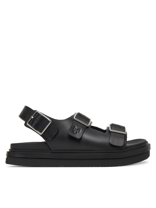 Calvin Klein Jeans Σανδάλια Calvin Klein Jeans Flat Molded Sandal Buckle YW0YW01785 Μαύρο