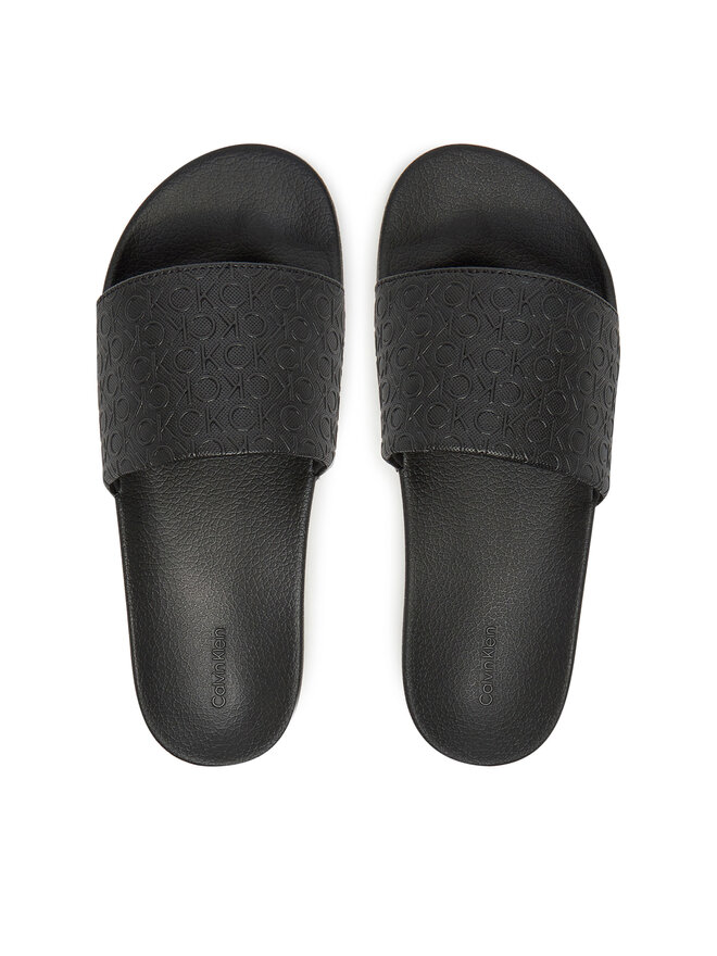 Calvin Klein Klapki Calvin Klein Pool Slide Mono HW0HW02541 Czarny