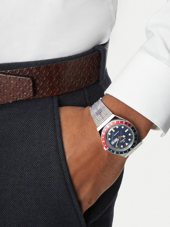 Timex Zegarek Timex Q Reissue TW2T80700 Srebrny