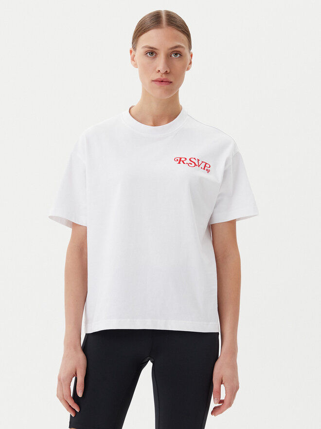 Fila Fila Marškinėliai Leffinge FAW1029 Balta Loose Fit