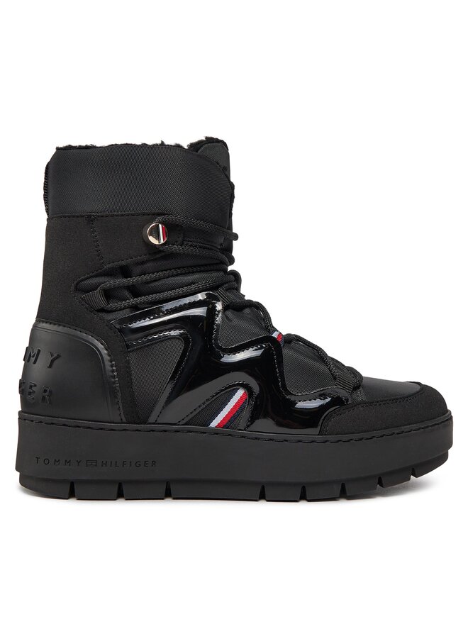 Tommy Hilfiger Μπότες Χιονιού Tommy Hilfiger Patent Snowboot FW0FW07852 Μαύρο
