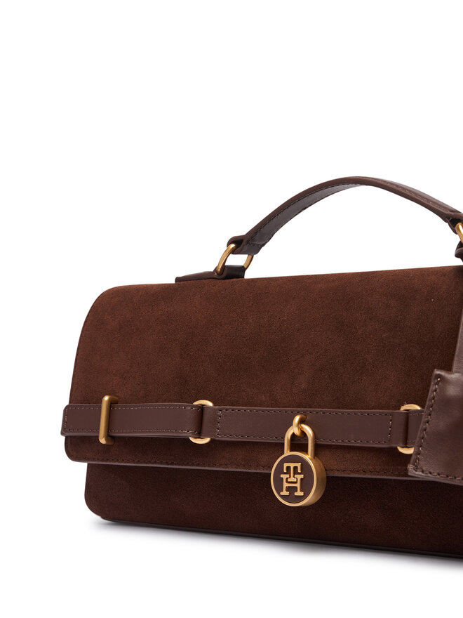 Tommy Hilfiger Handtasche Tommy Hilfiger American Icon Clutch Suede AW0AW19515 Braun
