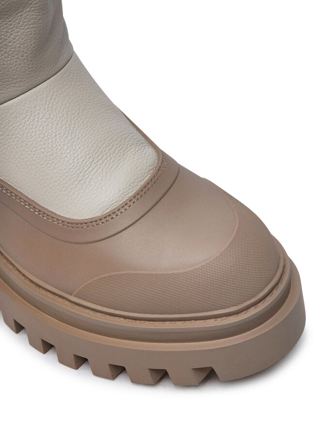 Calvin Klein Jeans Sněhule Calvin Klein Jeans Flatform Chelsea Boot Padded YW0YW01558 Béžová