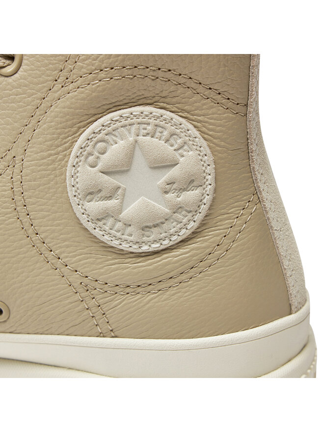 Converse en cuir beige shop