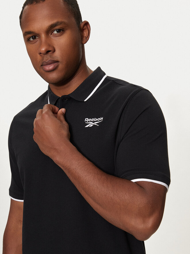 Reebok Reebok Polo marškinėliai Identity Small Logo Polo 100073035 Juoda Regular Fit