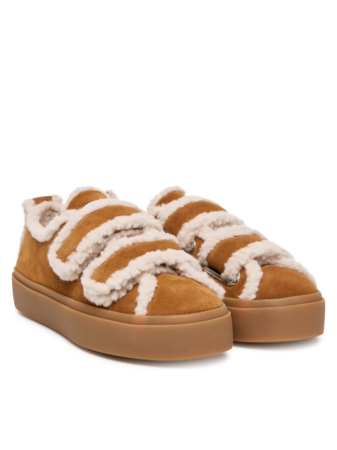 Inuikii Sneakersy Inuikii Shearling Low Velcro 1001.001.0231 Brązowy