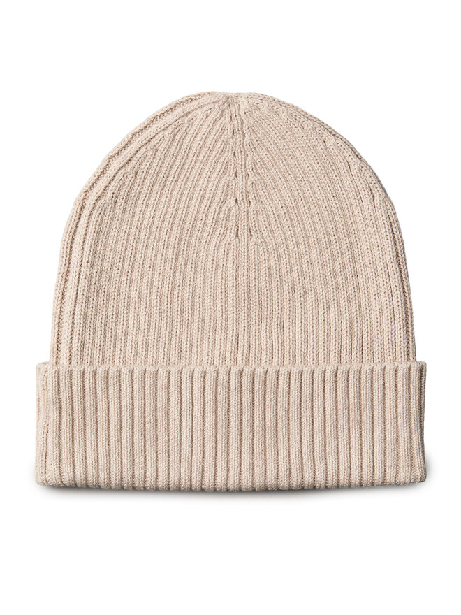 Calvin Klein Шапка Calvin Klein Patch Chunky Rib Cotton Beanie LV04D8053G Бежов