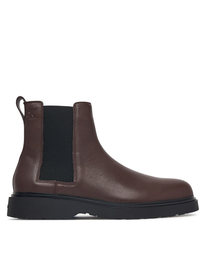 Calvin Klein Klassische Stiefeletten Calvin Klein Combat Ess Chelsea Boot Lth YM0YM01374 Braun