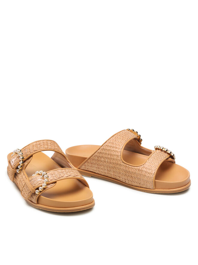 Stuart Weitzman Παντόφλες Stuart Weitzman Piper Slide Sandal SA803 Καφέ