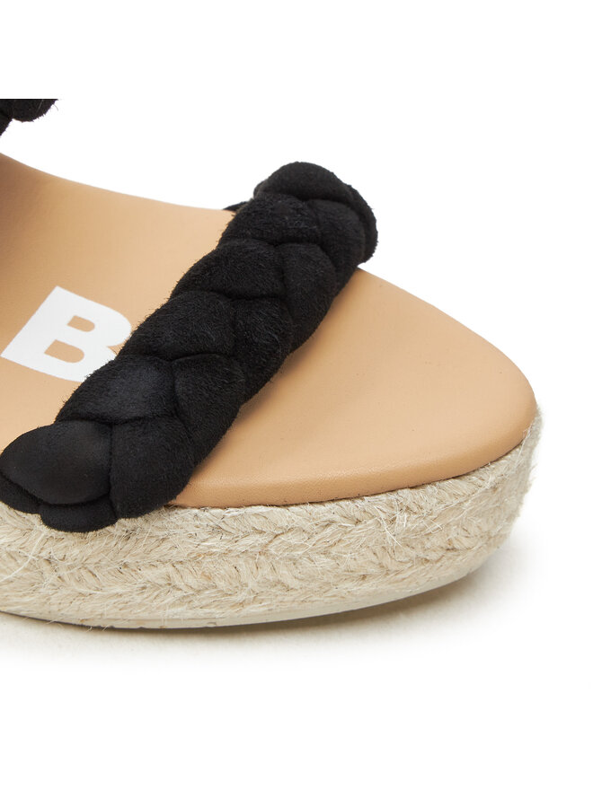 Manebi Еспадрили Manebi Hamptons Two Braided Bands Wedge Espadrilles K 1.0 WE Черен