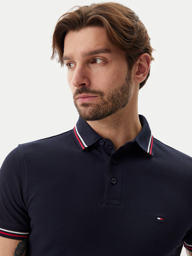Tommy Hilfiger Tommy Hilfiger Polo Tipped MW0MW37346 Tamnoplava Slim Fit