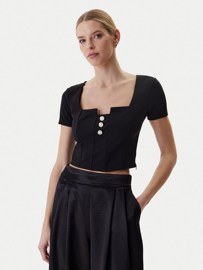 Guess Guess Блузка W6RP08 KCBO2 Чорний Classic Fit