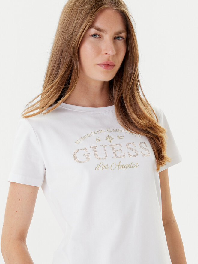 Guess Guess Marškinėliai V5YI13J 1314 Balta Regular Fit