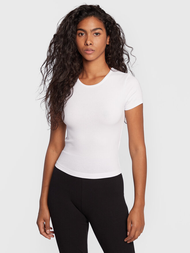 Gina Tricot Gina Tricot T-Shirt Basic 17957 Weiß Slim Fit