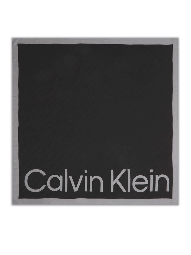 Calvin Klein Naglavna ruta Calvin Klein Aop Logo Jaquard Scarf 130X130 K60K611125 Črna
