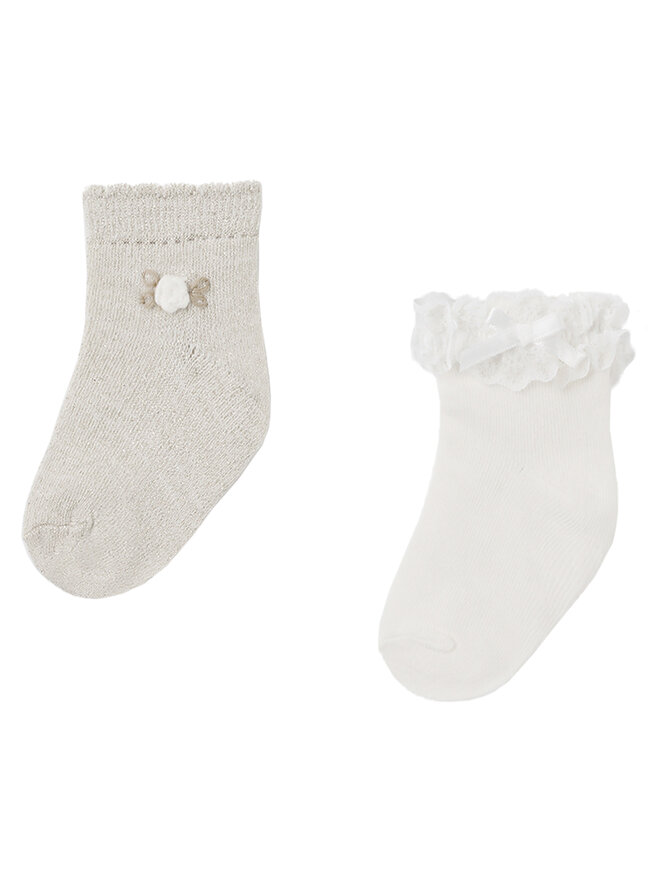 Mayoral 2 pares de calcetines altos para niño Mayoral 10655 Beis