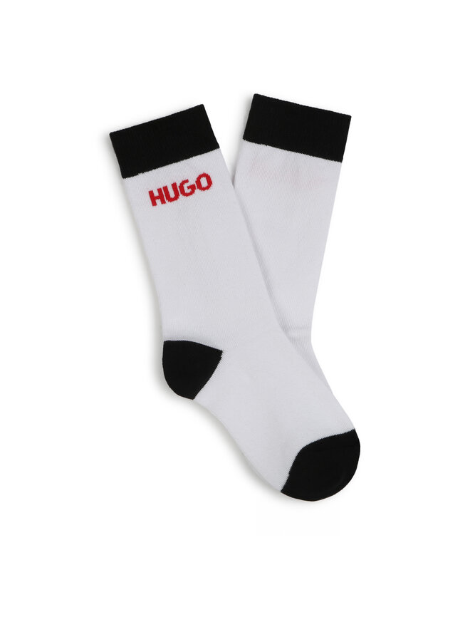 HUGO Σετ ψηλές κάλτσες παιδικές 2 τεμαχίων HUGO G00324 Λευκό