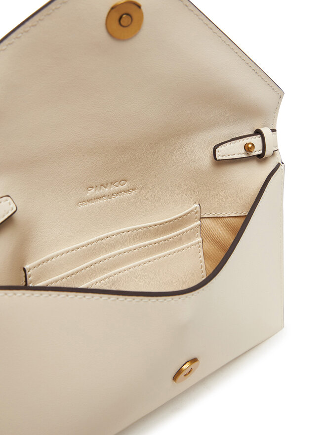 PINKO Ročna torba PINKO Flat Purse Mini AI 25-26 PCPL 105347 A0F1 Écru