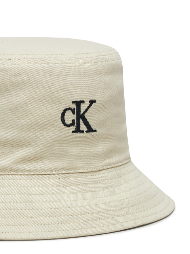 Calvin Klein Jeans Kapelusz Calvin Klein Jeans Embroidered Monogram Bucket Hat LV04K5020G Biały