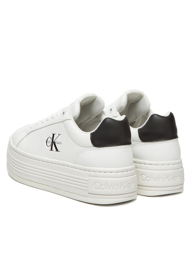 Calvin Klein Jeans Sportcipők Calvin Klein Jeans Bold Flatf Low Lace Lth YW0YW01878 Fehér