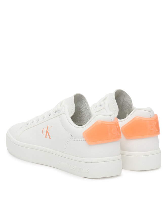Calvin Klein Jeans Snīkeri Calvin Klein Jeans Classic Cupsole Ru Patch Lth Wn YW0YW01845 Balts