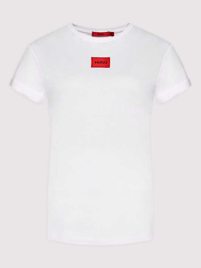 HUGO Hugo T-Shirt Logo Label 50456008 Weiß Regular Fit
