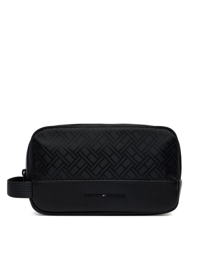 Tommy Hilfiger Kosmetiktasche Tommy Hilfiger Th Nylon Jacquard Washbag AM0AM14508 Schwarz