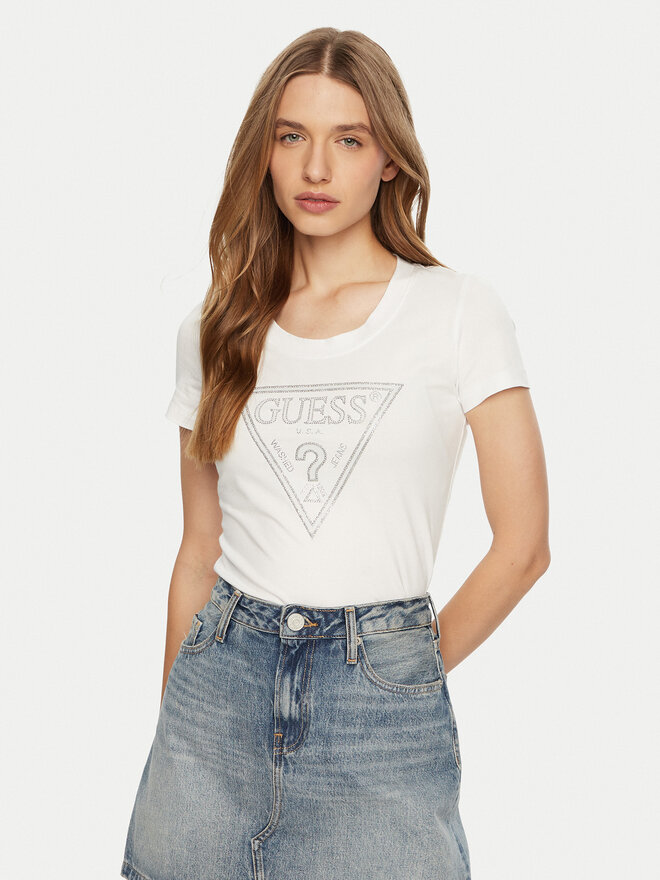 Guess Guess Camiseta W5RI11 J1314 Blanco Regular Fit