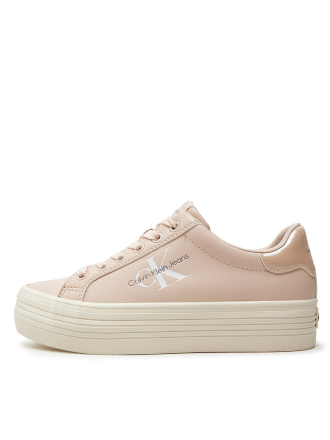 Calvin Klein Jeans Sportcipők Calvin Klein Jeans Bold Vulc Flatf Lace Lth Met YW0YW01393 Bézs
