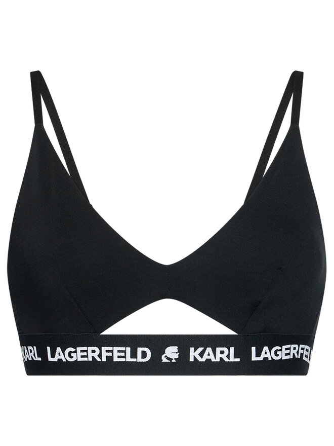 KARL LAGERFELD KARL LAGERFELD Bralette Peephole Logo 211W2101 Negro