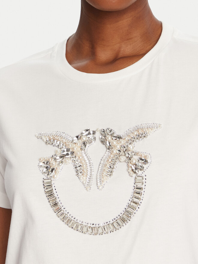 PINKO PINKO Camiseta Quentin 100535 A2RN Blanco Regular Fit